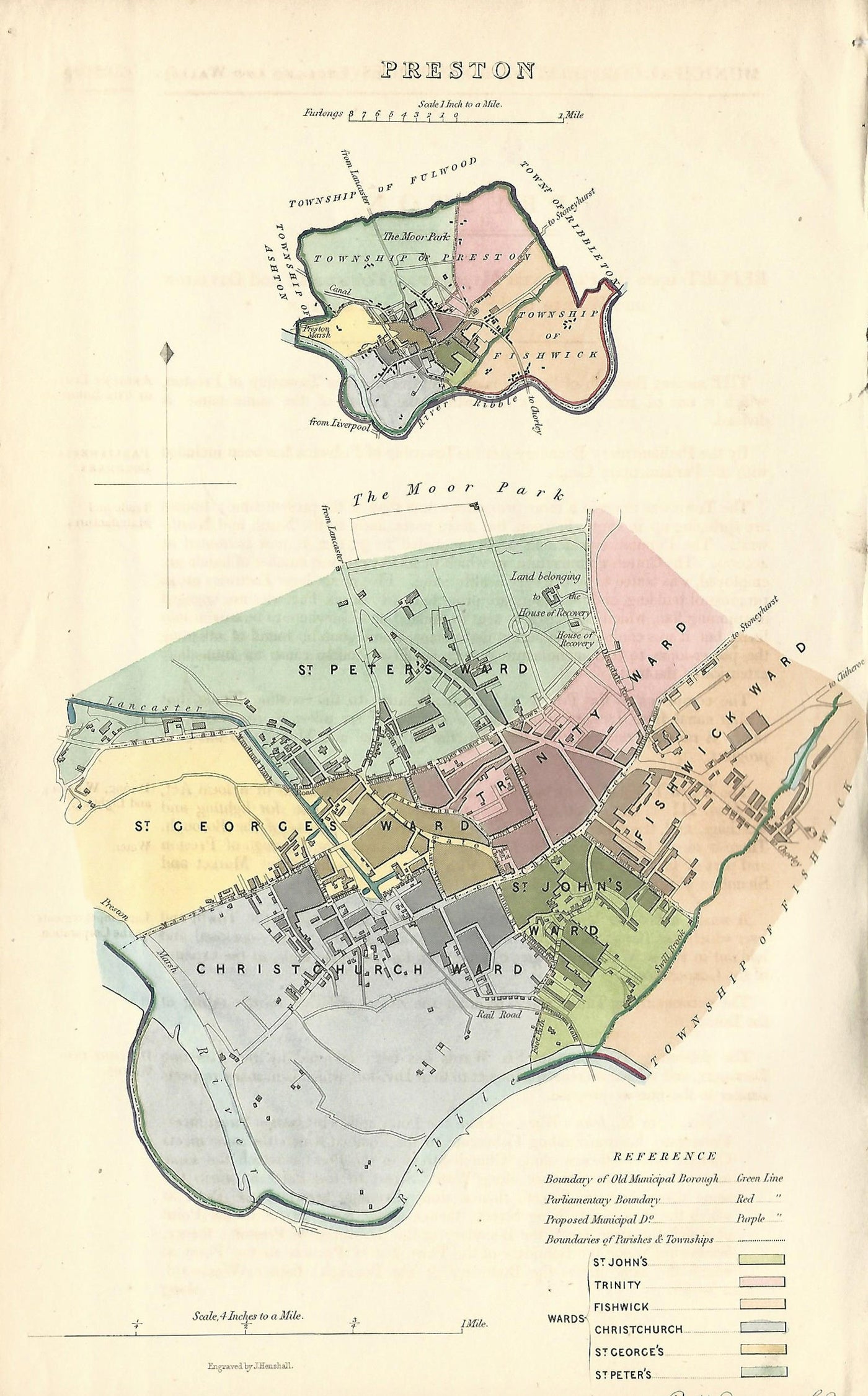 Preston antique map Boundary Commission Report 1837