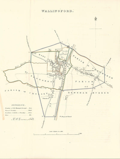 Wallingford Oxfordshire historically Berkshire antique map