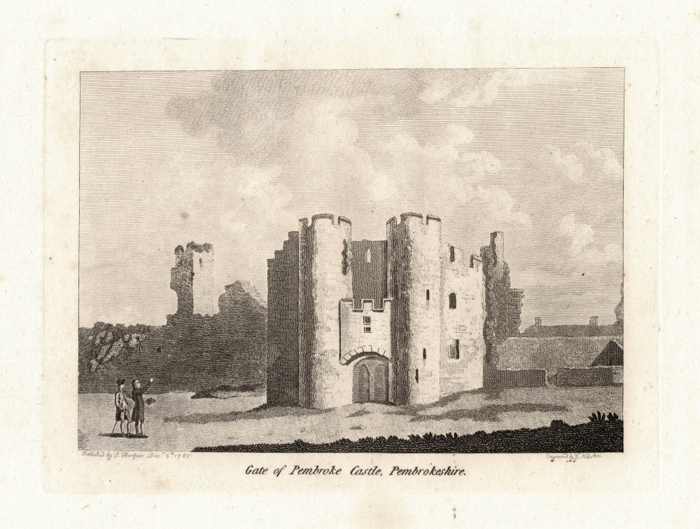 Pembroke Castle Pembrokeshire Wales antique print 1785