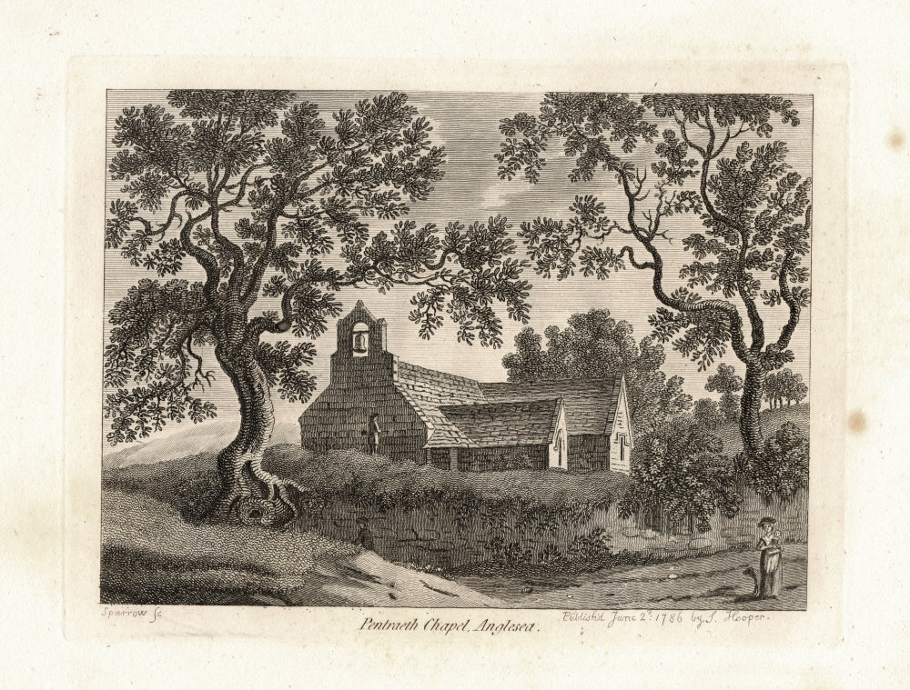 Pentraeth Chapel Anglesey Wales antique print 1786