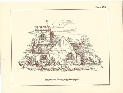 Horsell Church Surrey rare antique print published 1869