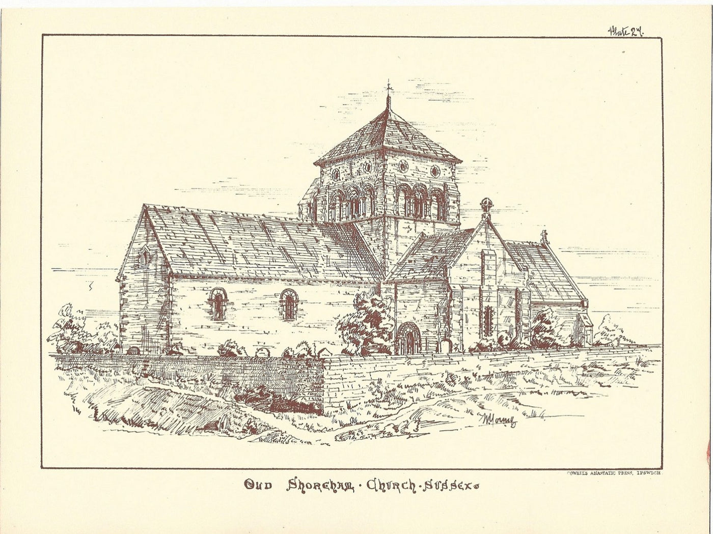Shoreham Old Church Sussex antique print published 1869