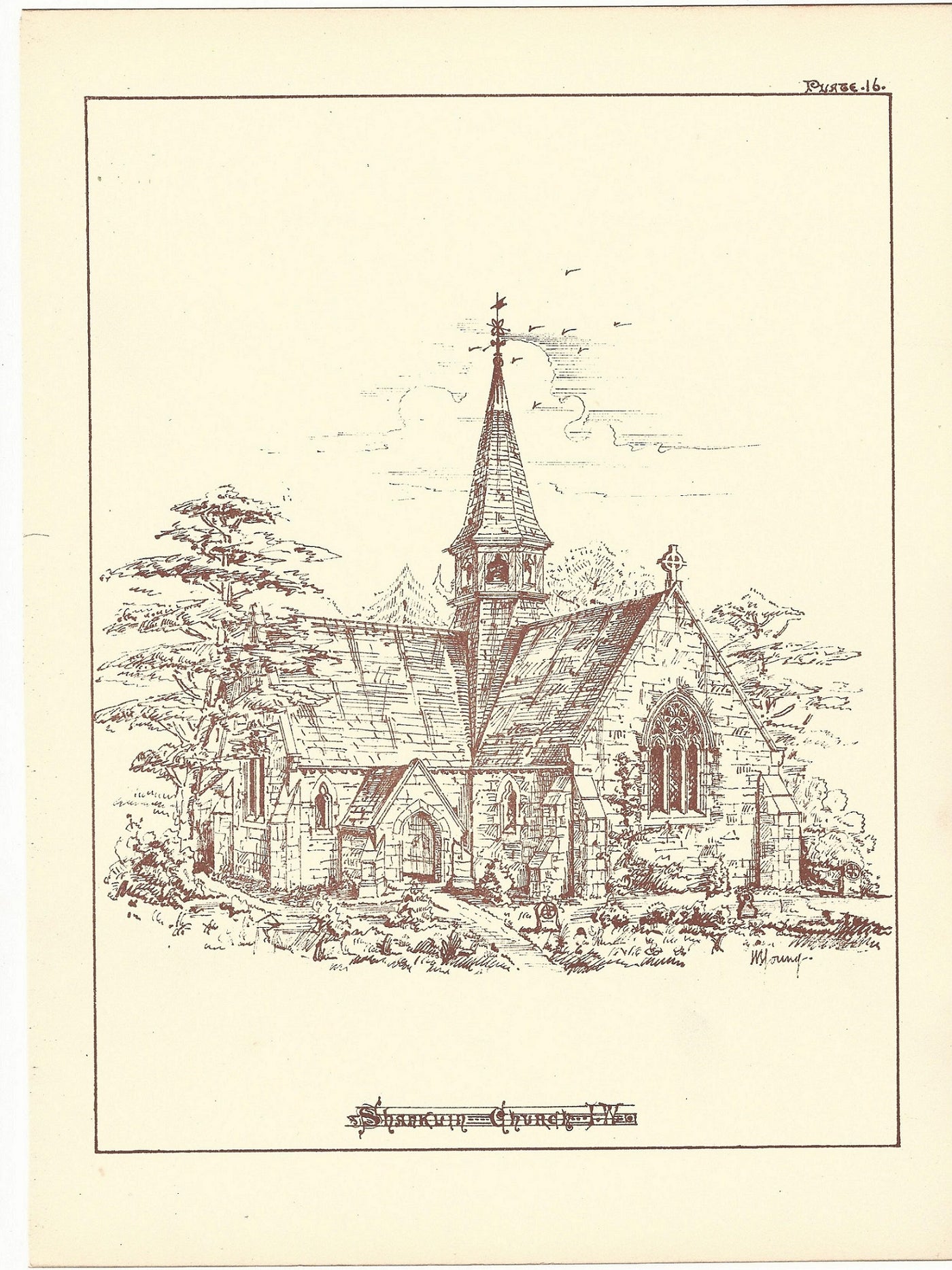Shanklin Church Isle of Wight antique print