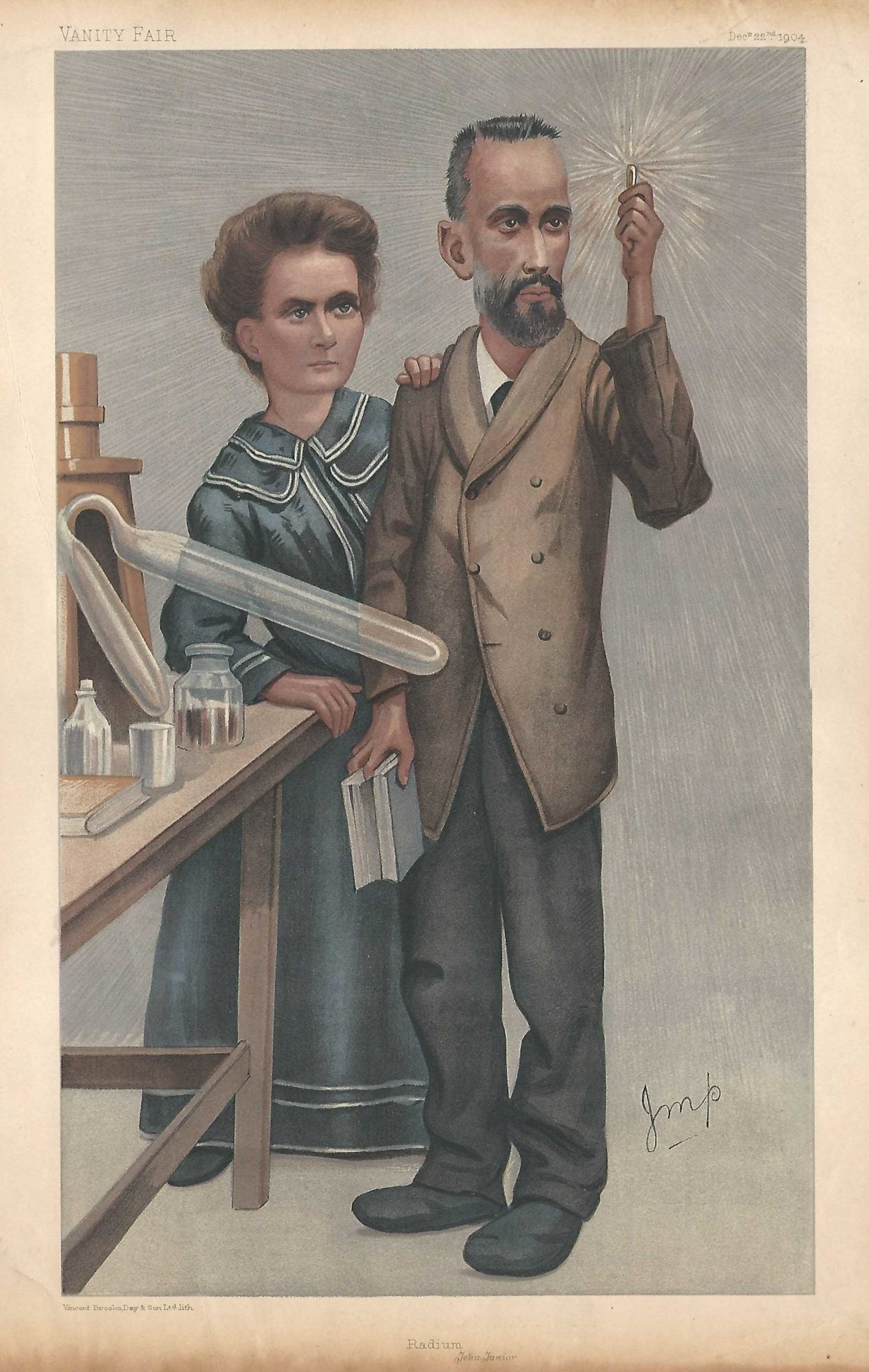 Curie Marie Curie &amp; Pierre Curie Vanity Fair antique print