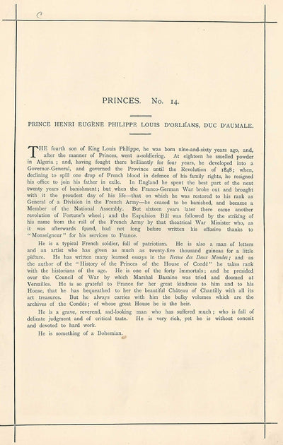 Henri Eugene Philippe Louis d'Orleans, duc d'Aumale.