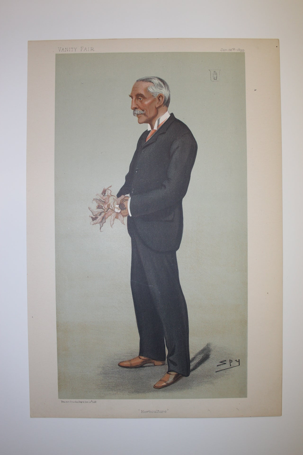 Sir James John Trevor Lawrence RHS President antique print 1899