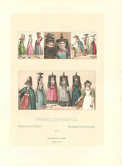 Costumes populaires antique print Racinet's Le Costume Historique 1888