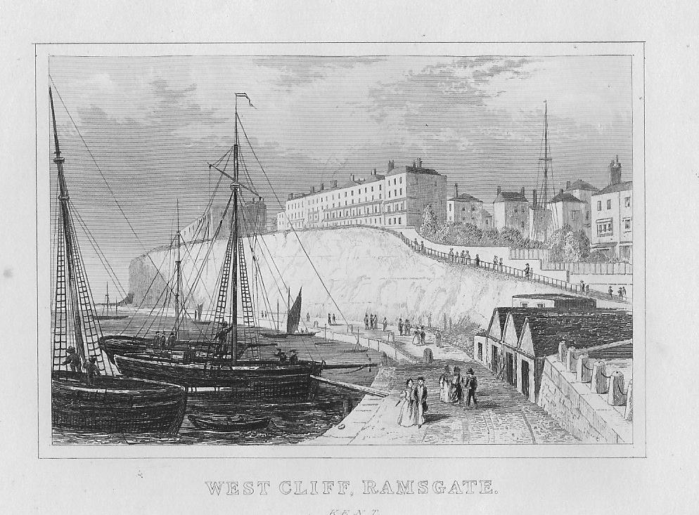 Ramsgate Kent antique print 1845