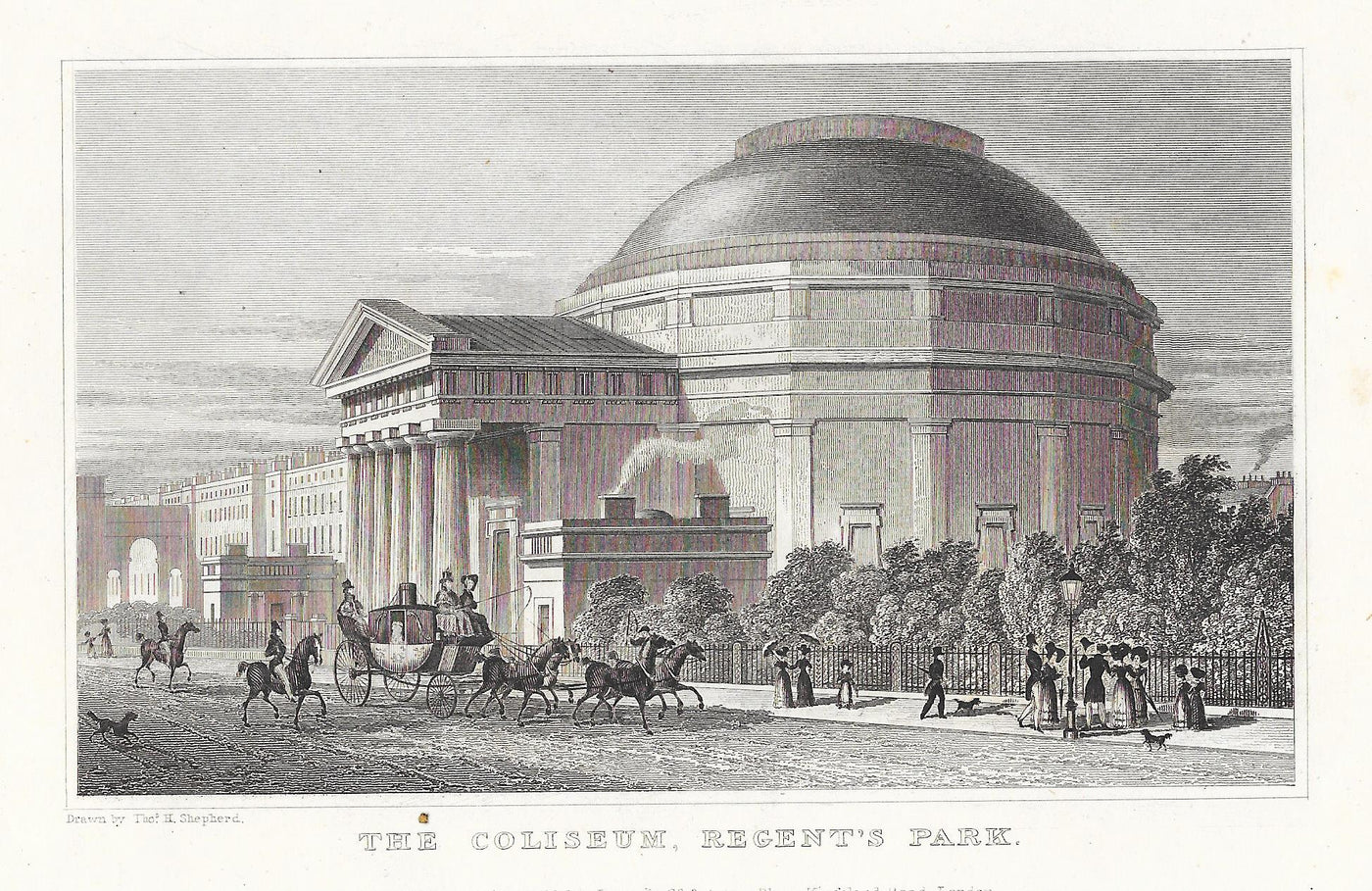 Coliseum Regent's Park antique print 1830
