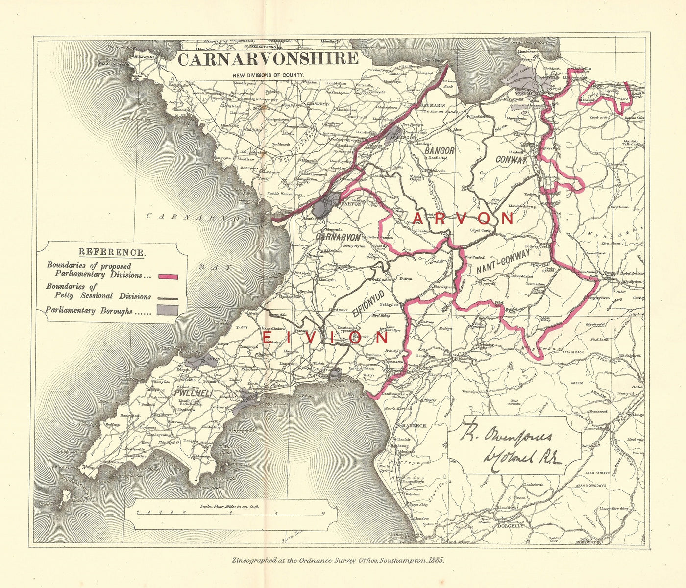 Caernarfonshire Caernarvonshire Carnarvonshire map 1885
