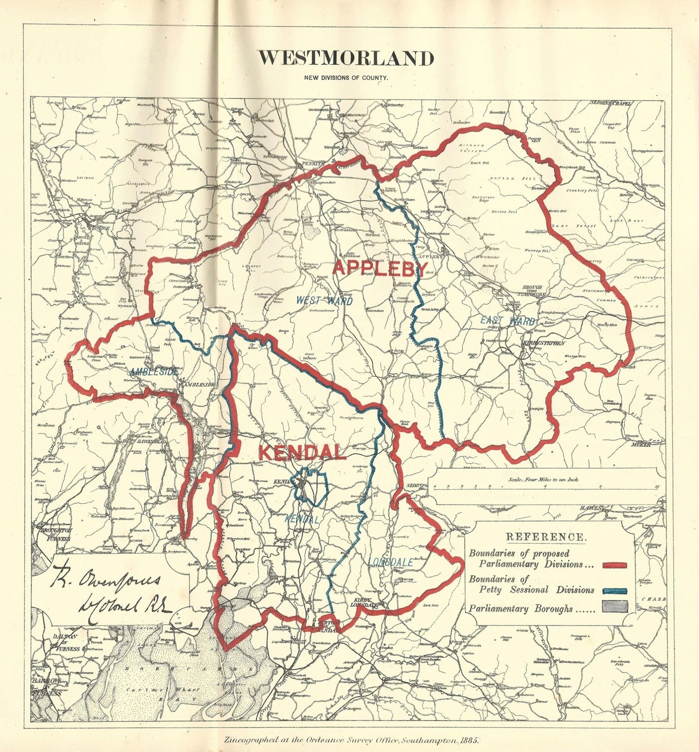 Westmorland Westmoreland antique map Ordnance Survey