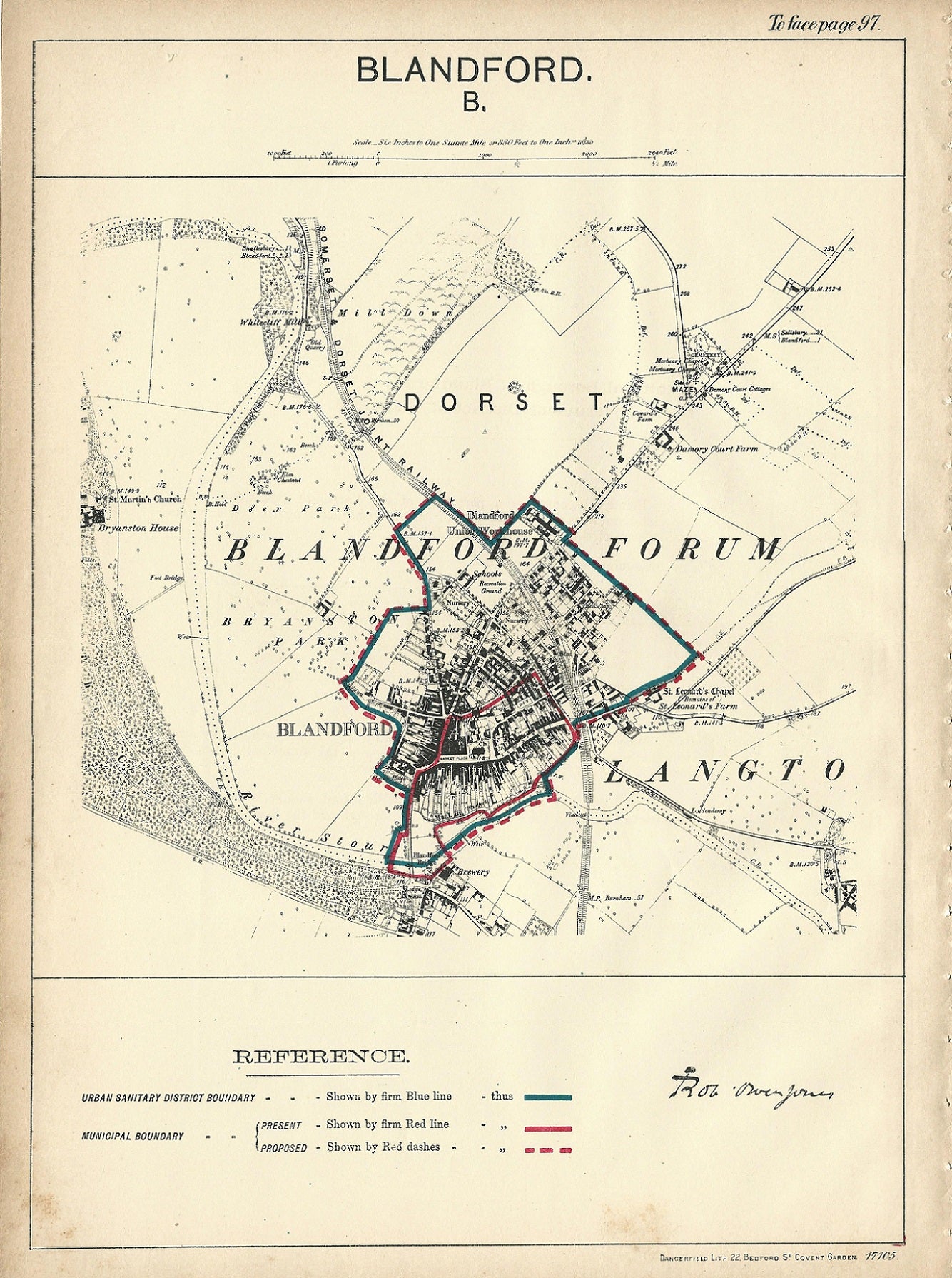 Blandford antique map Boundary Commission Report 1888