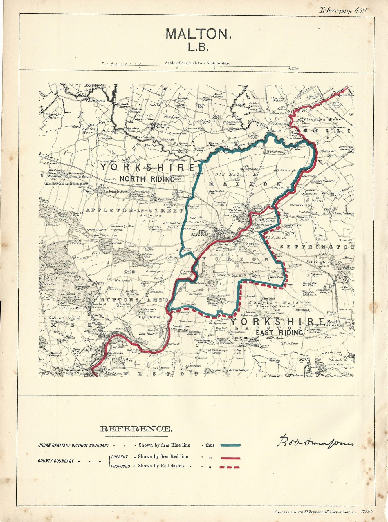 Map Rillington Malton Malton North Yorkshire antique map Ordnance Survey 1888 – Maps and ...
