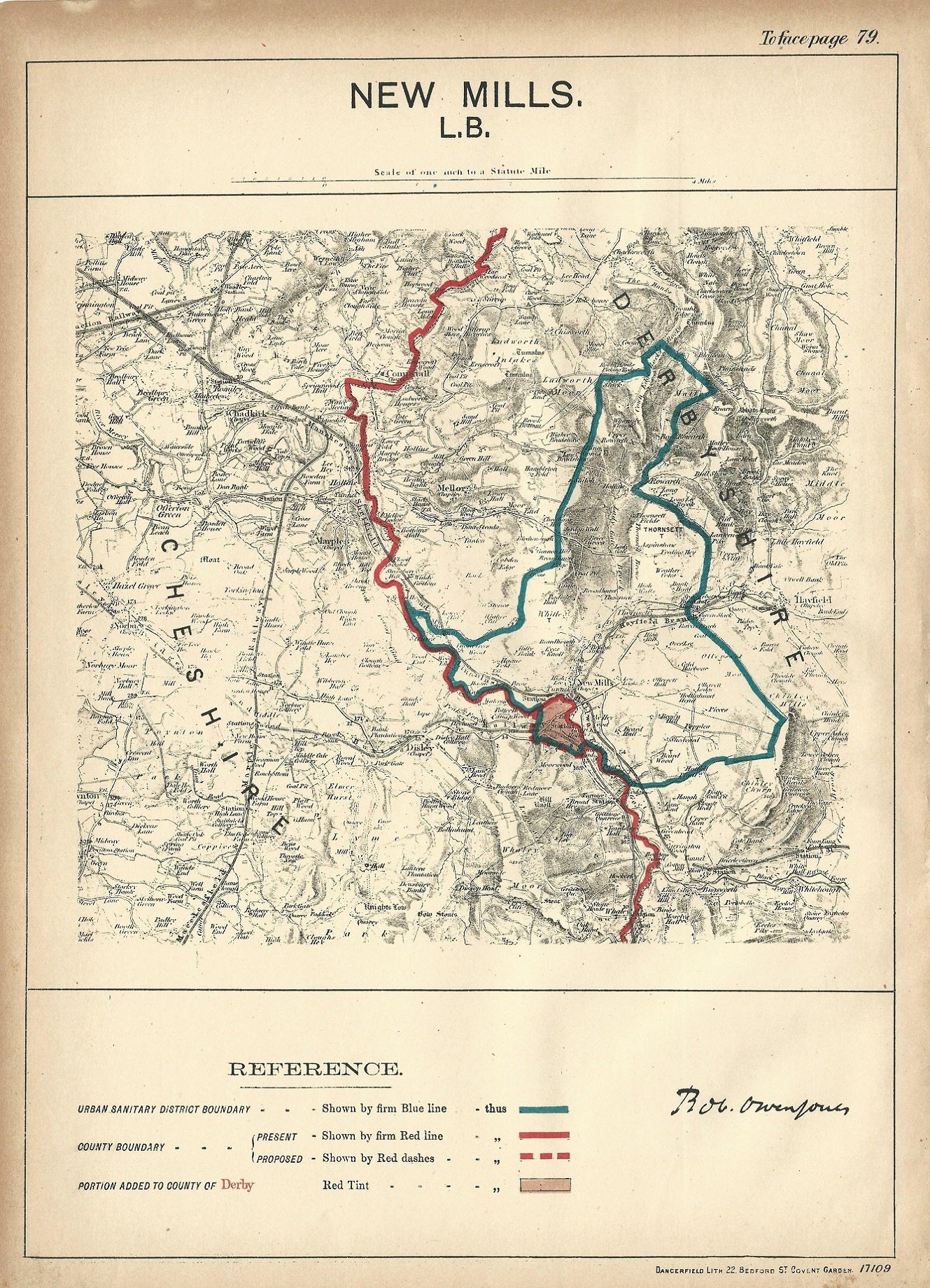 New Mills antique map Ordnance Survey 1888