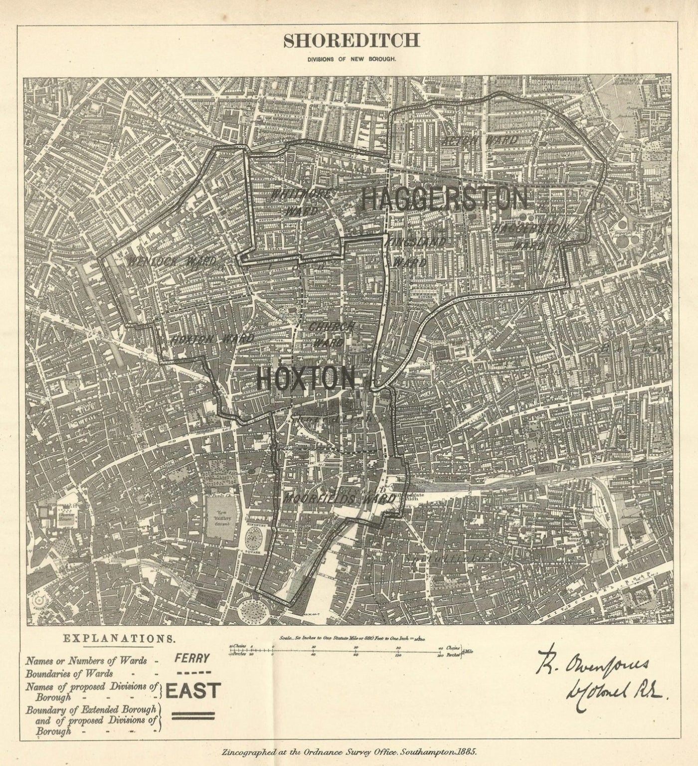 Shoreditch Haggerston Hoxton Ordnance Survey map 1885