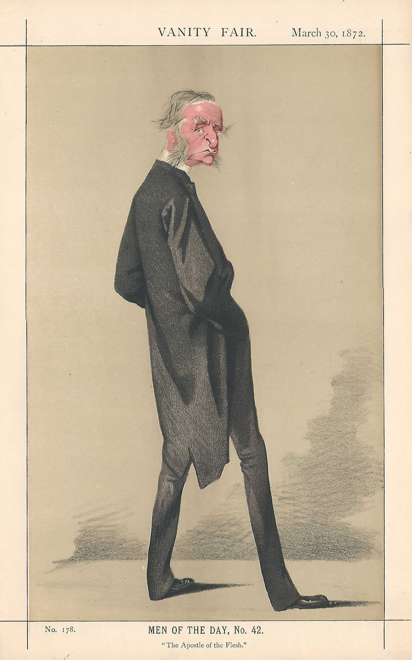 Charles Kingsley Christian Socialist priest antique print 1872