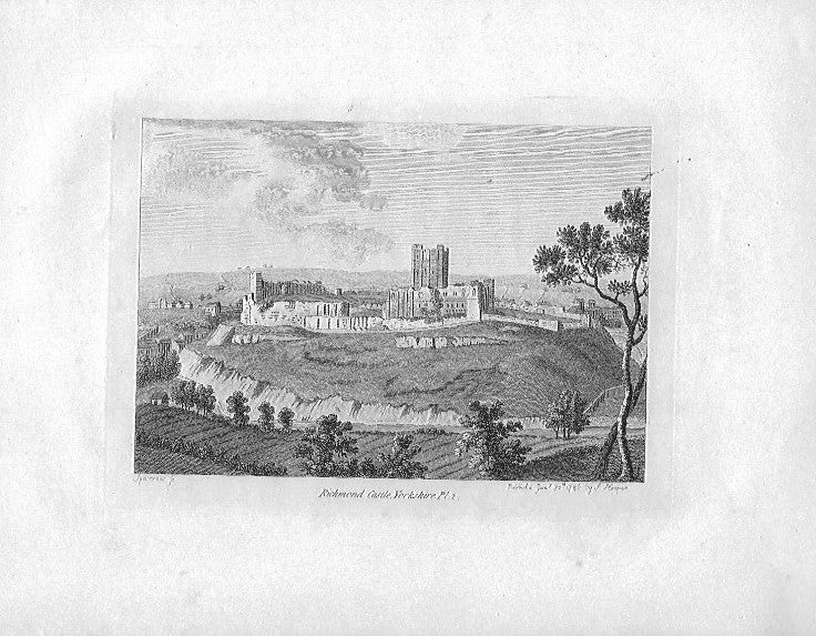 Richmond Castle Yorkshire antique print