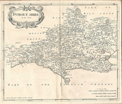 Dorset antique map Robert Morden published 1753