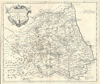Durham antique map by Robert Morden 1753