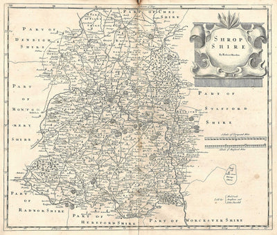Shropshire antique map by Robert Morden published 1753