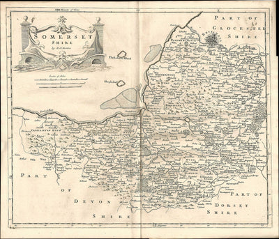 Somersetshire antique map by Robert Morden 1753