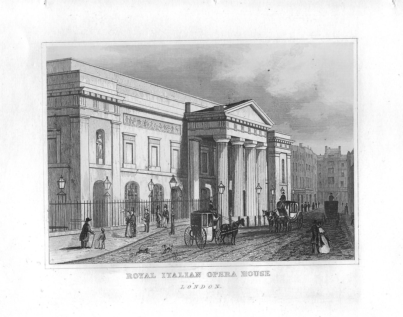 Royal Italian Opera House London antique print