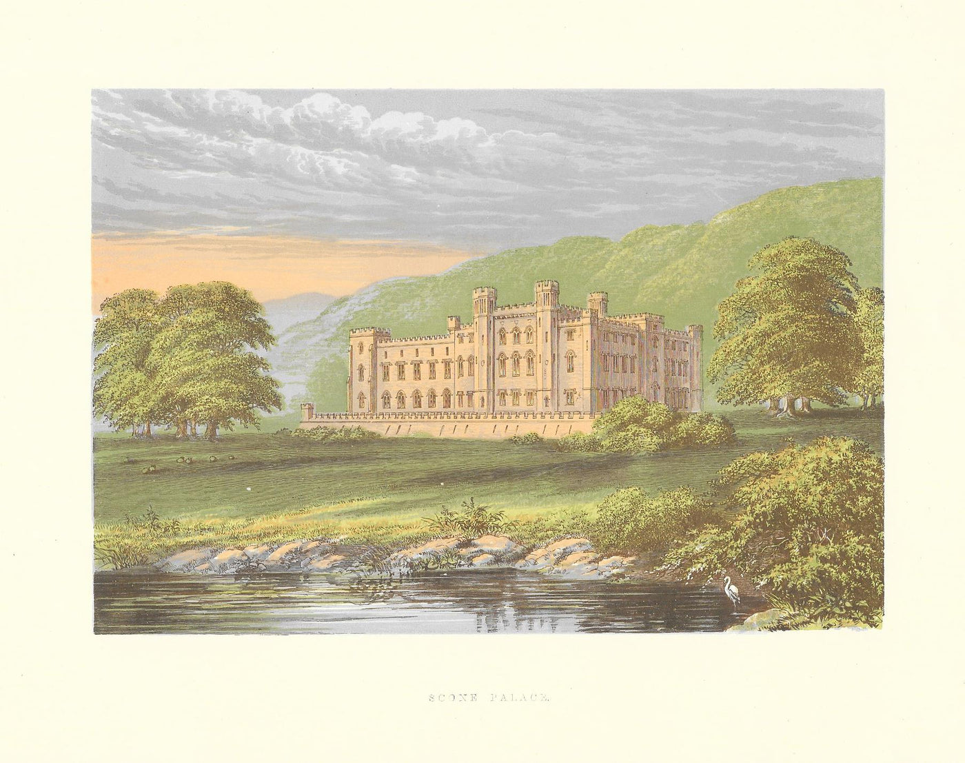 Scone Palace Scotland antique print