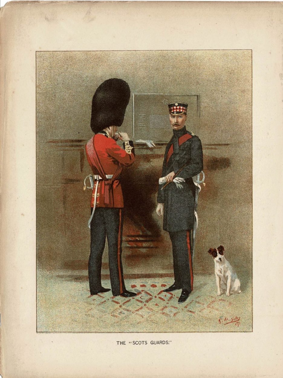 Scots Guards antique print 1890