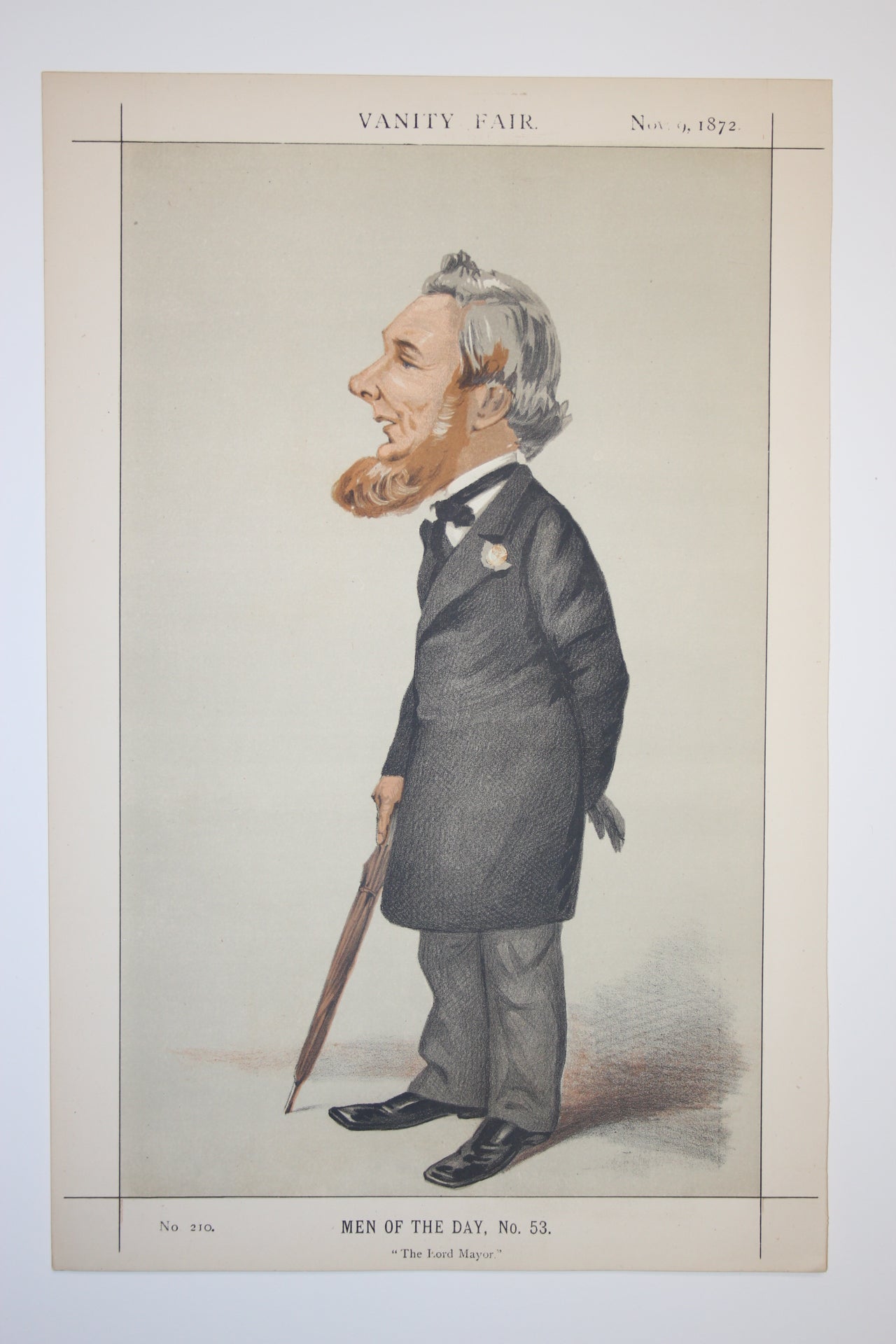 Sir Sydney Hedley Waterlow Lord Mayor of London antique print 1872