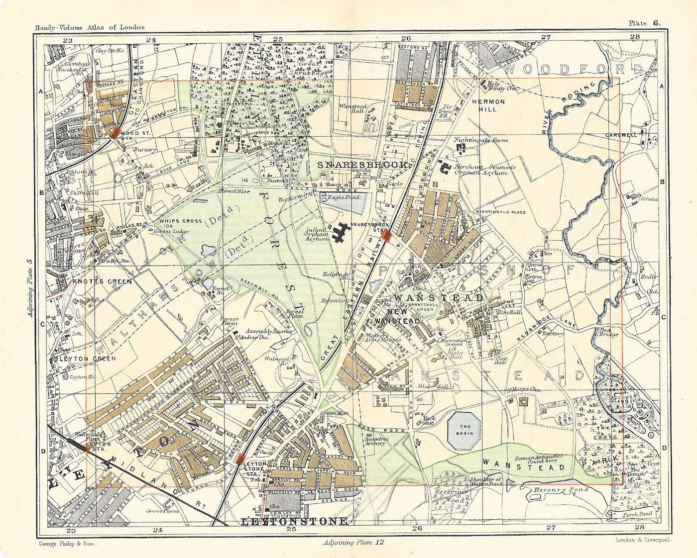 Snaresbrook antique map 1902