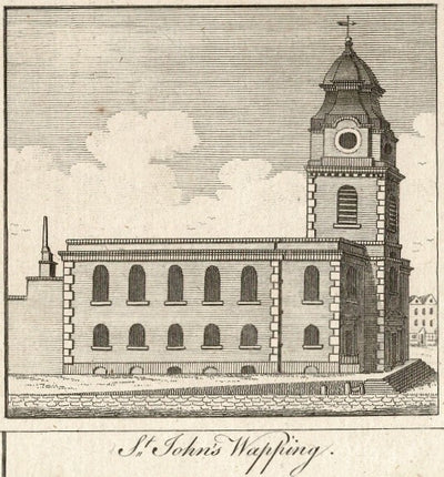 St John's Church Wapping antique print