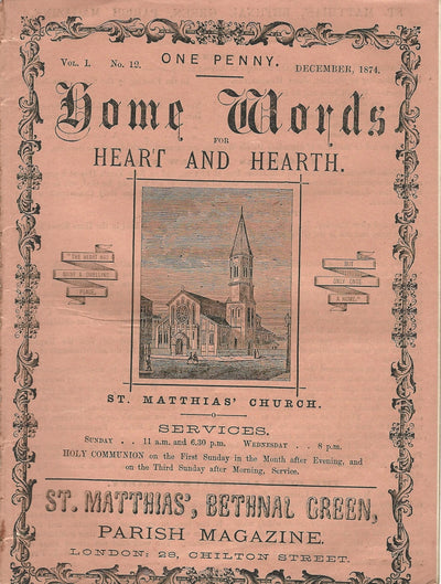 St Matthias Church Bethnal Green magazine 1874
