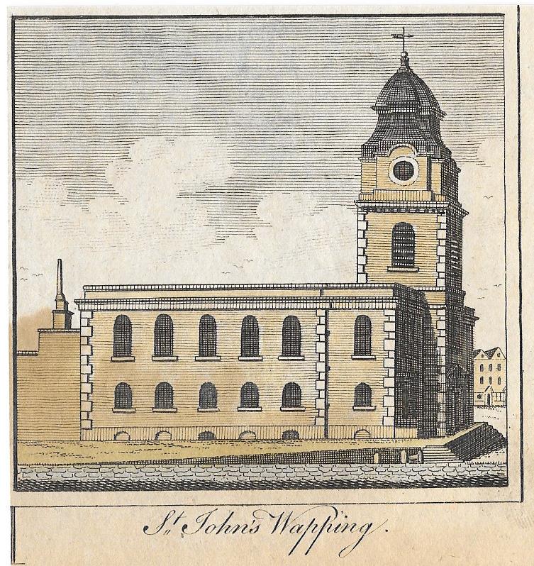 St John's Church Wapping antique print 1770