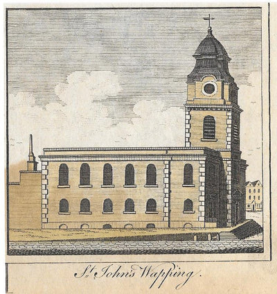 St John's Church Wapping antique print 1770