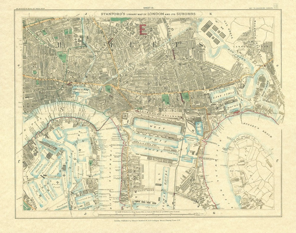 West India Millwall and Surrey Docks map