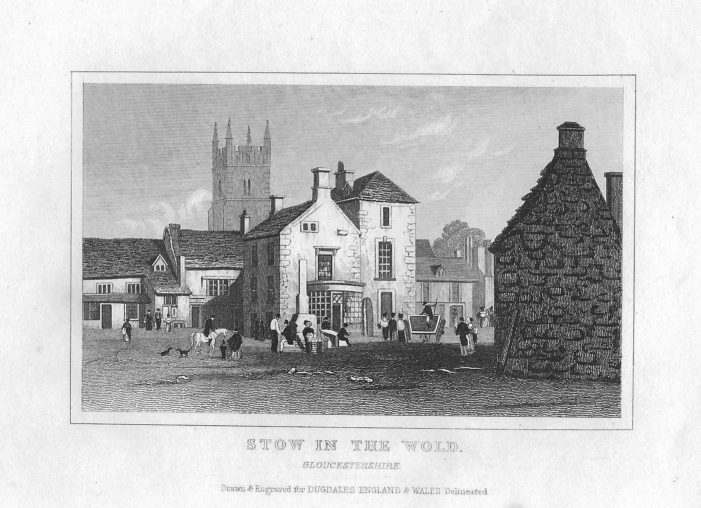 Stow-on-the-Wold Gloucestershire antique print