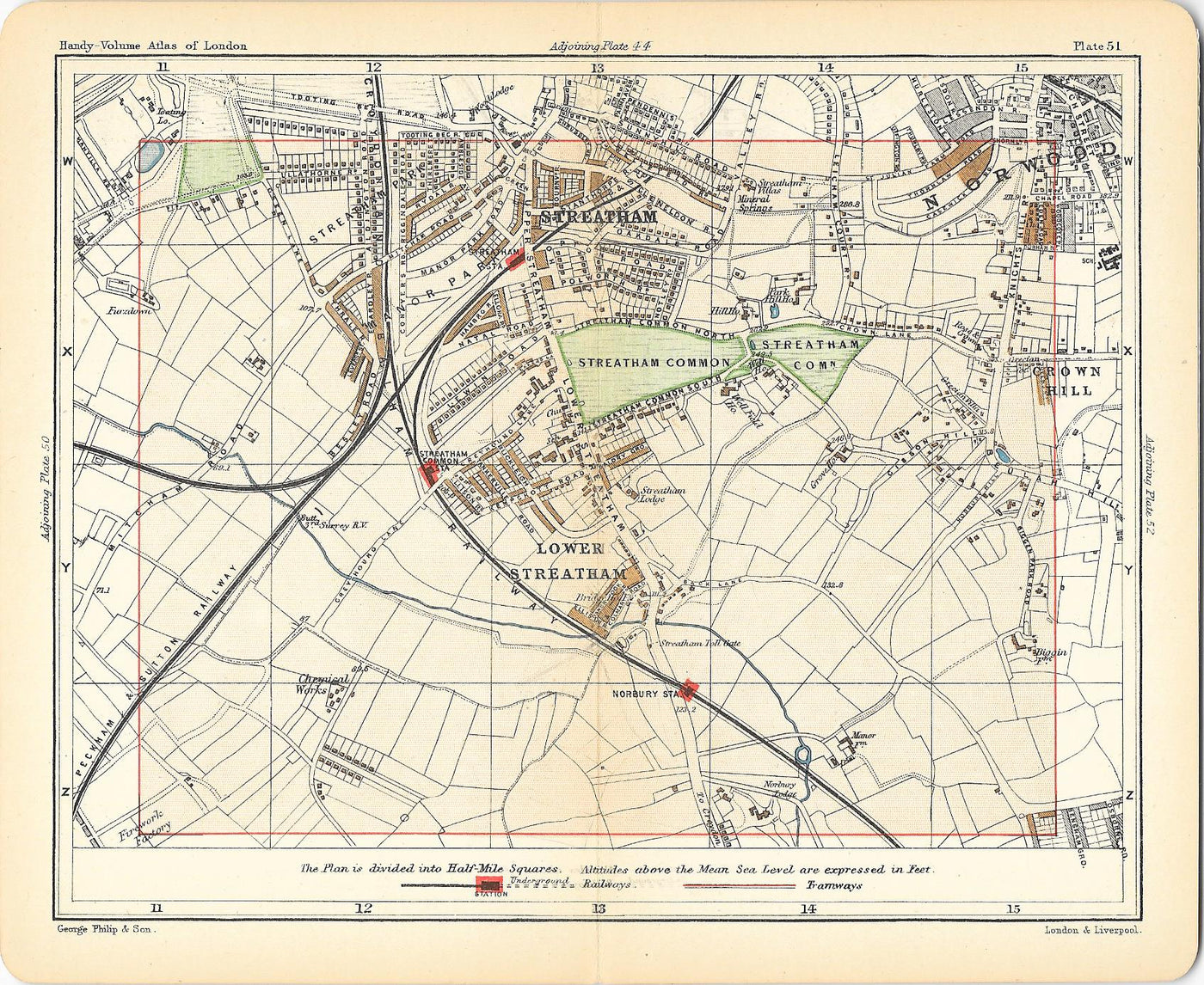 Streatham antique map