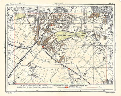 Streatham antique map 1902