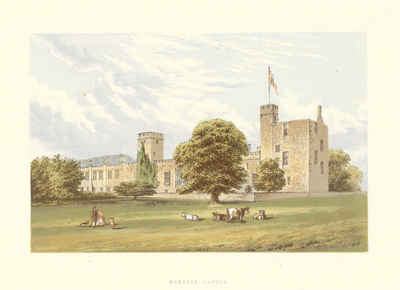 Sudeley Castle Gloucestershire guaranteed antique print 1880