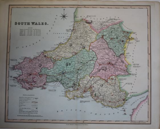 South Wales antique map