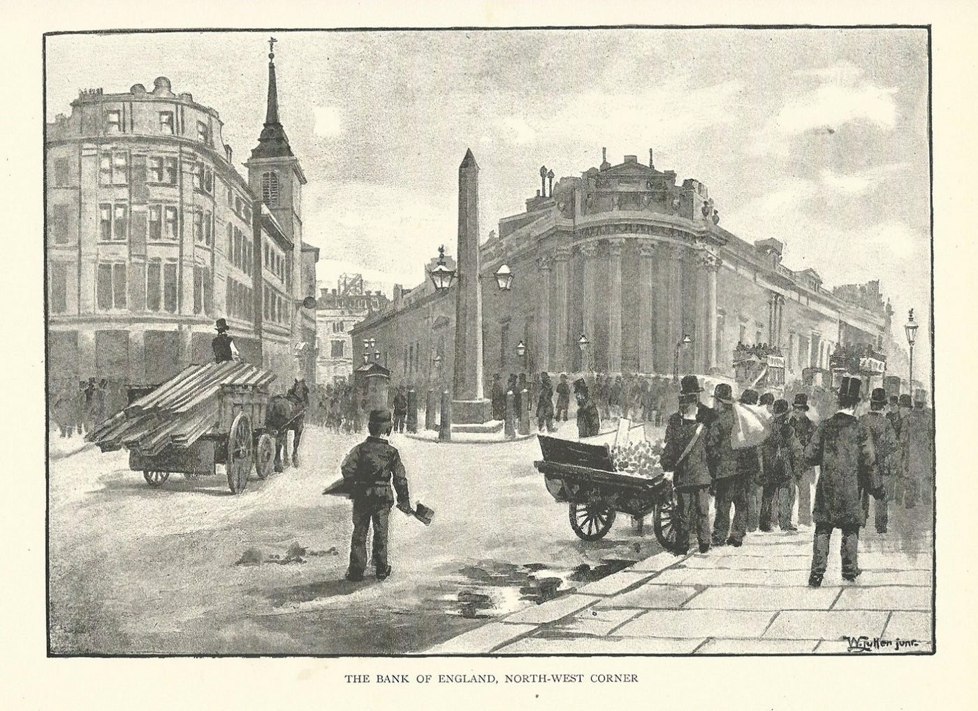 Bank of England London antique print published 1890