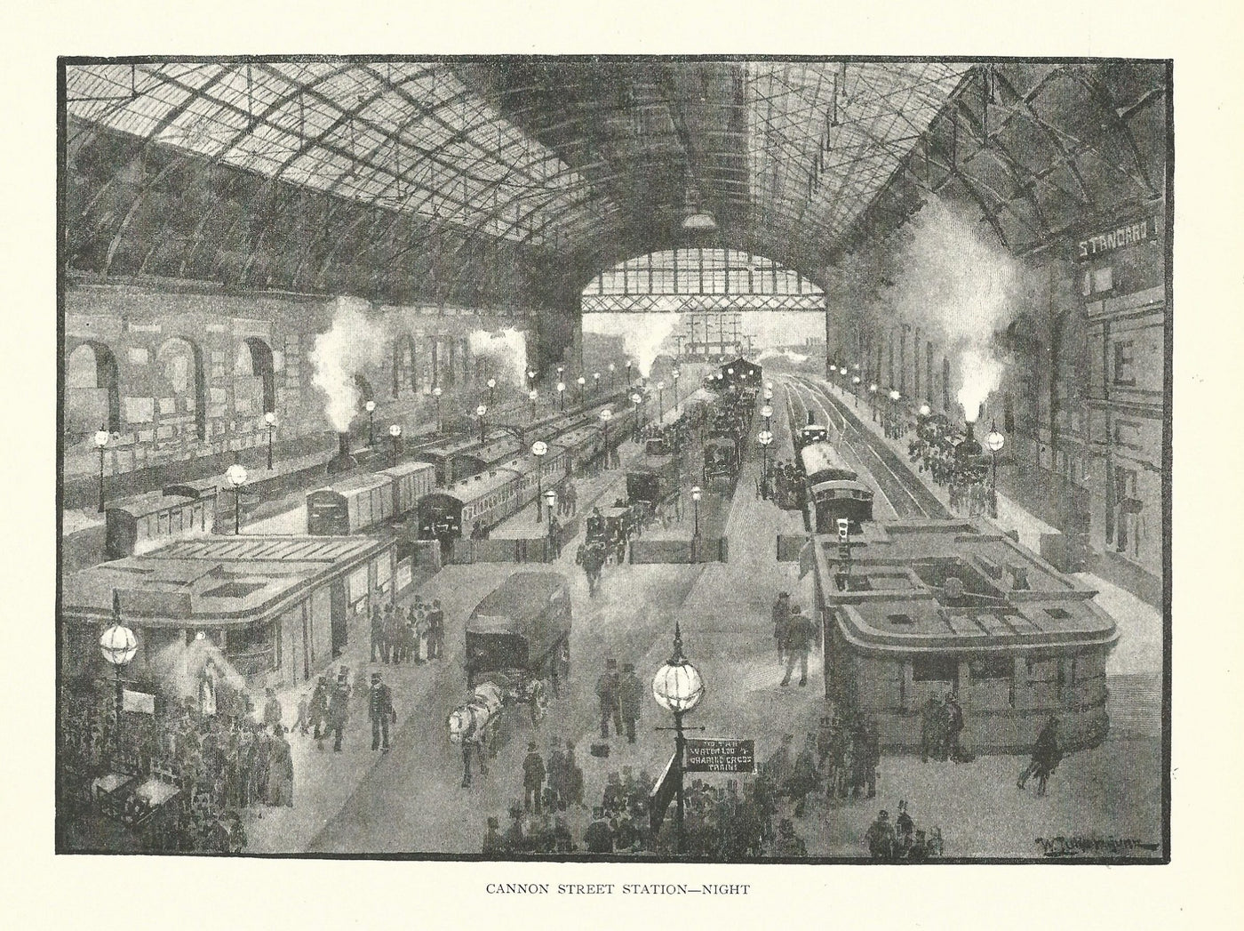 Cannon Street Station antique print published 1890