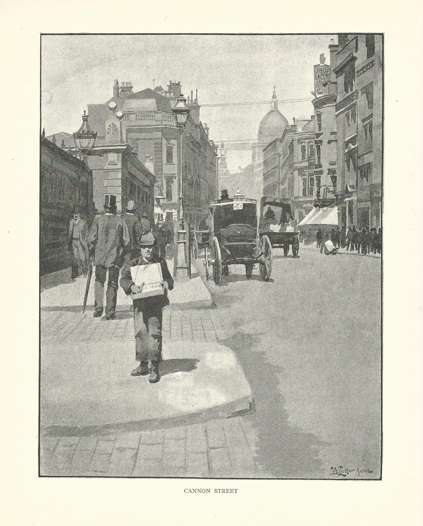 Cannon Street antique print published 1890