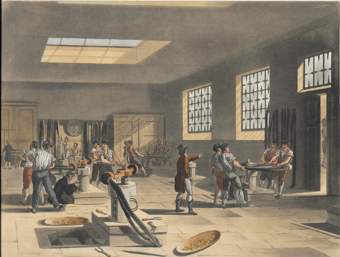 The Mint at the Tower of London antique print by Ackermann dated 1809