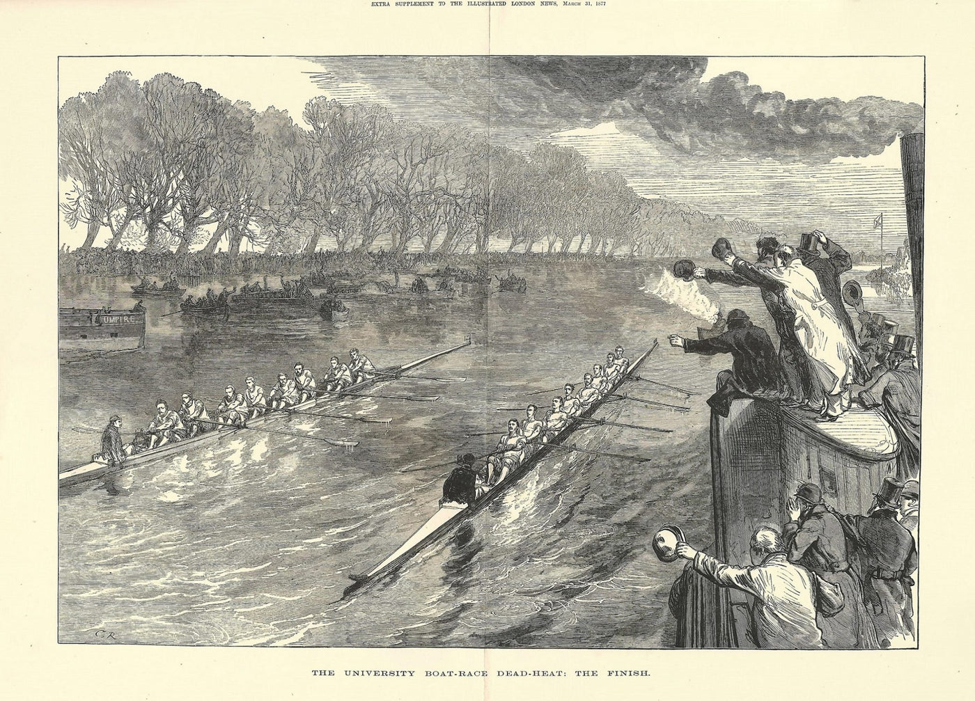 University Boat Race the Dead Heat finish 1877