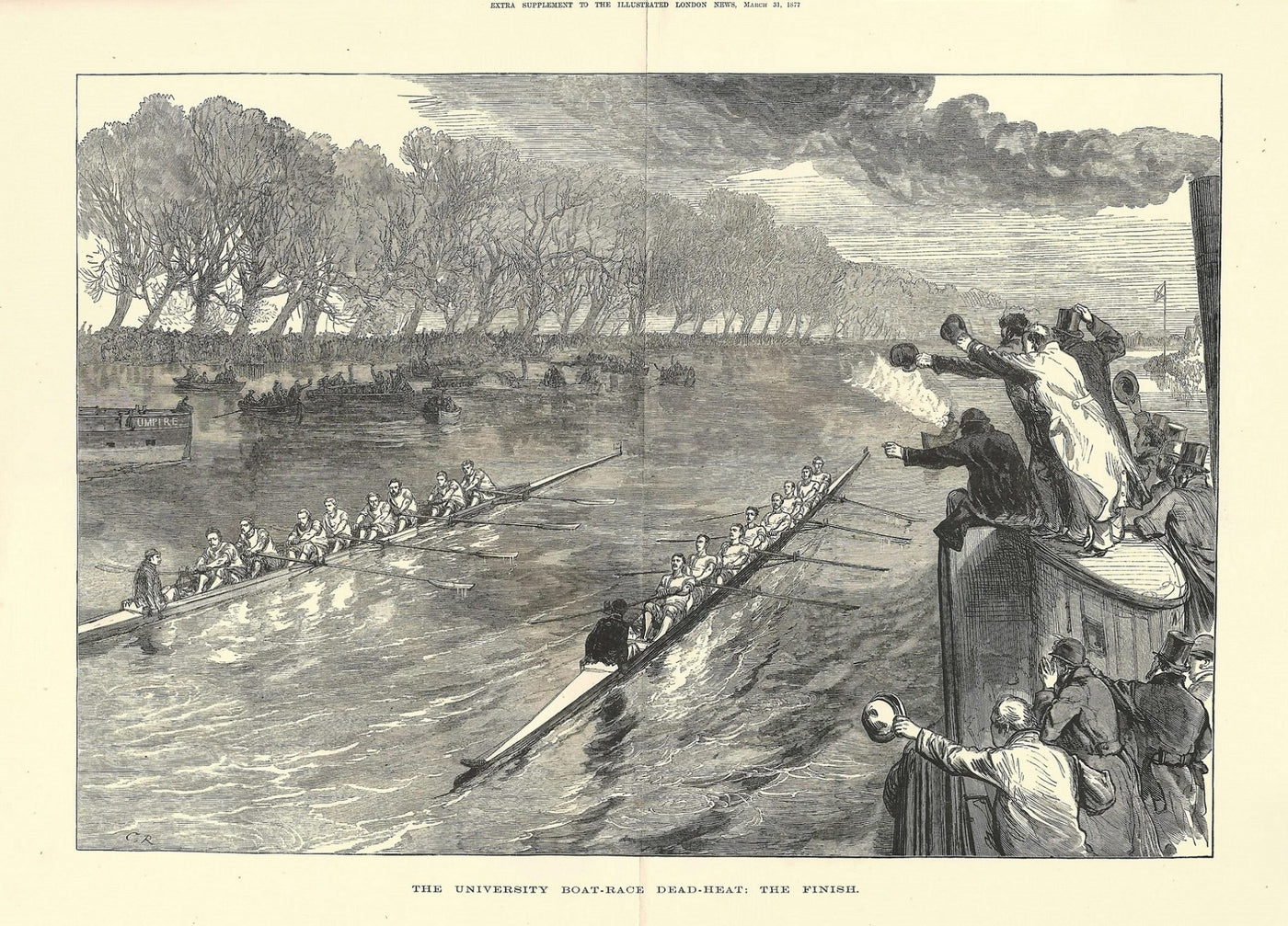 University Boat Race the Dead Heat finish1877