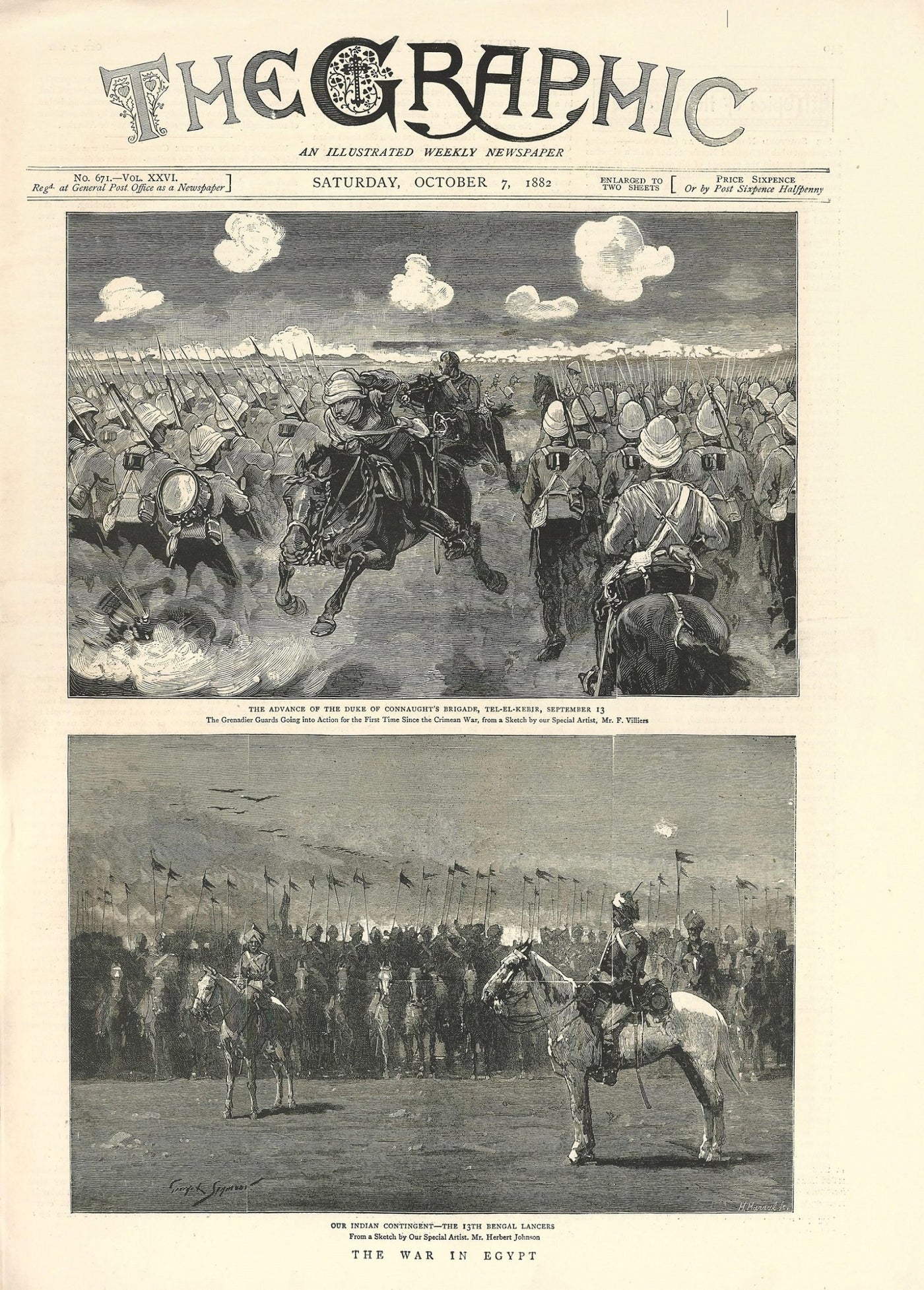 Grenadier Guards & Bengal Lancers Tel El Kebir Egypt 1882
