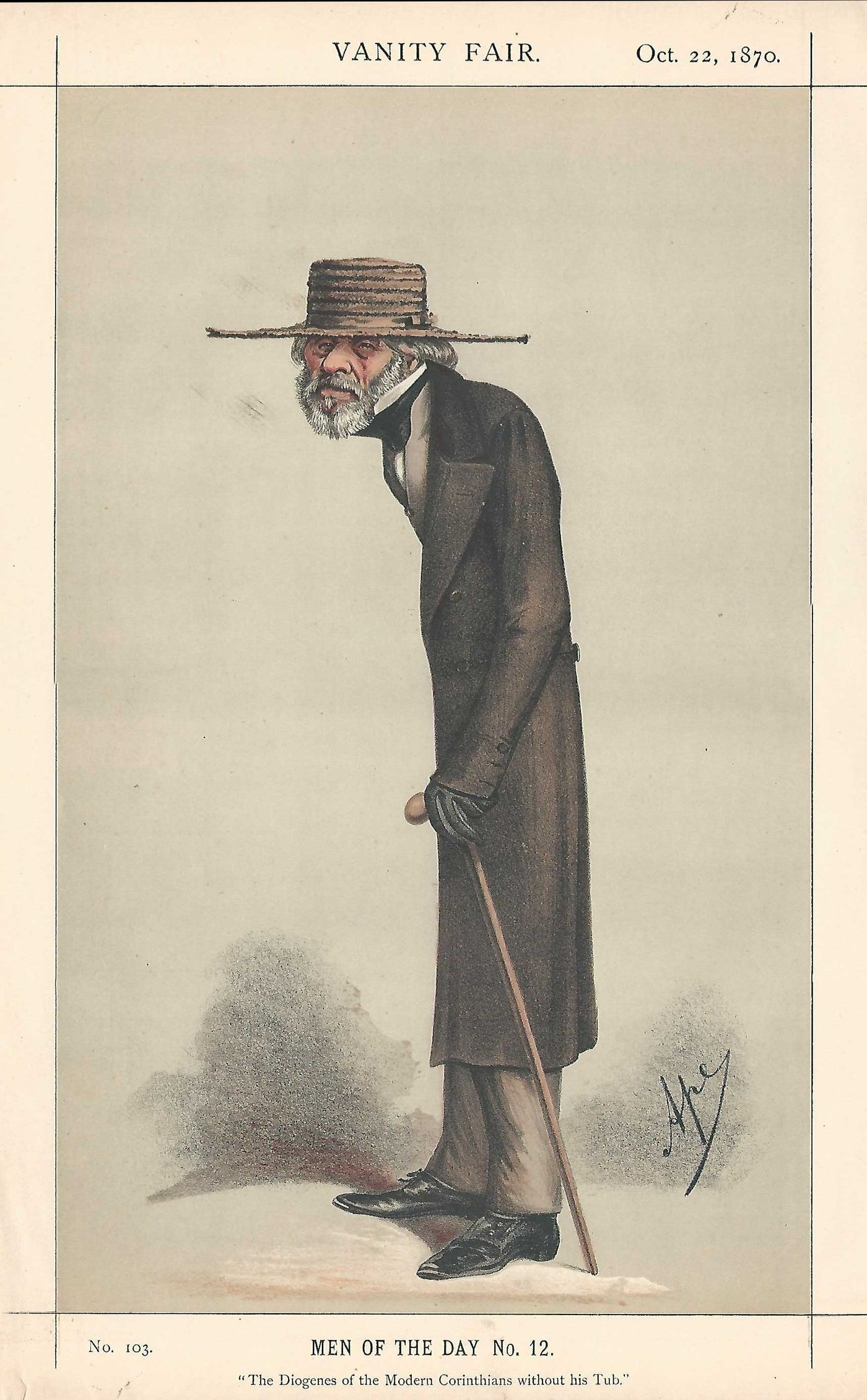 Thomas Carlyle Vanity Fair antique print published 1870