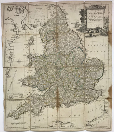 England & Wales antique map by Thomas Kitchin 1786