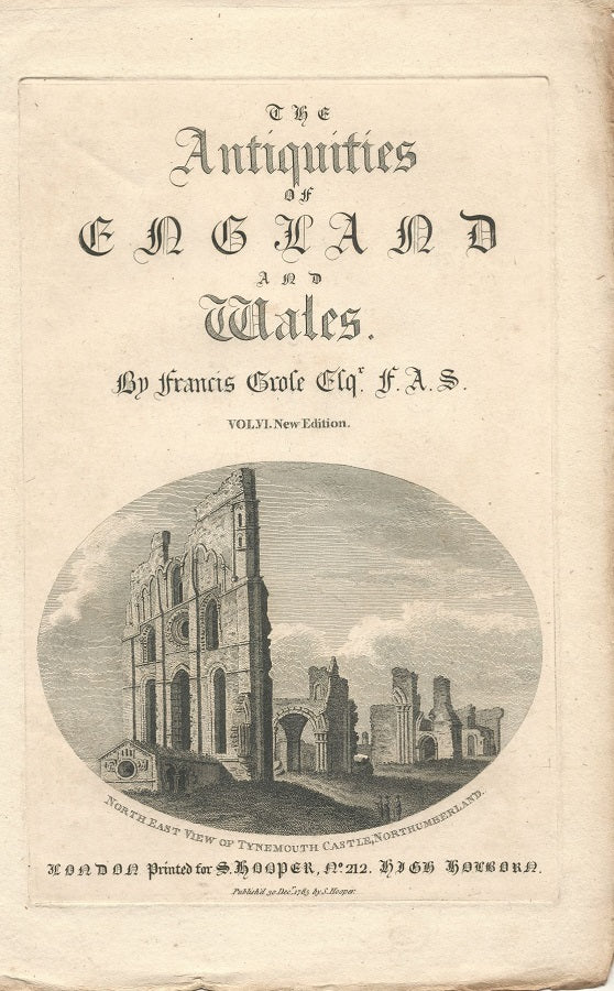Tynemouth Castle frontispiece antique print 1785